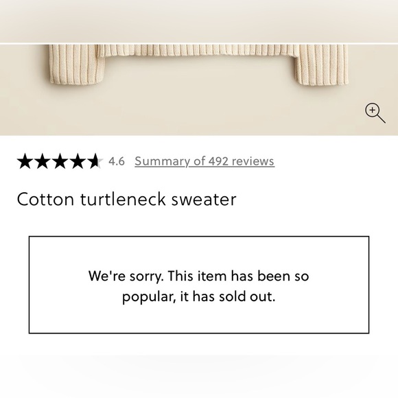 NWT J. Crew Cream 100% Cotton Turtleneck Ribbed-Hem Sweater, Size Medium - Picture 4 of 16